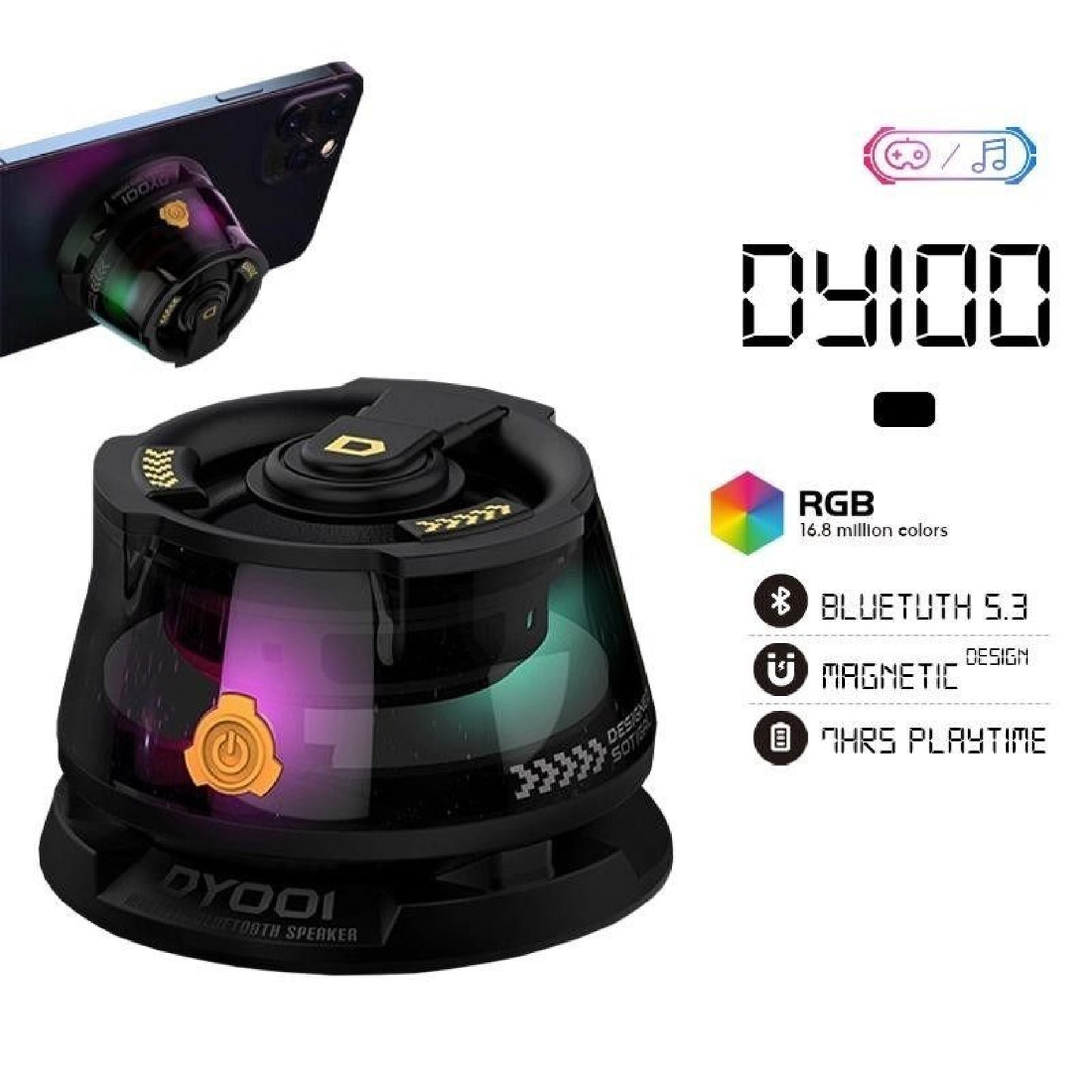 "MagSound" Altavoz Magnético Bluetooth con Luz RGB